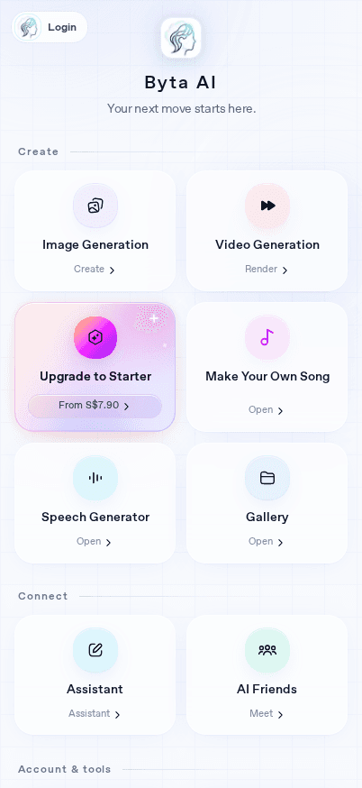 Byta AI Apps on mobile